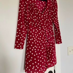 Red Polka dot Intermix Dress  - Size 2